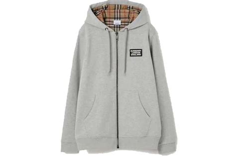 burberry zip hoodie arm print|burberry cotton blend hoodie price.